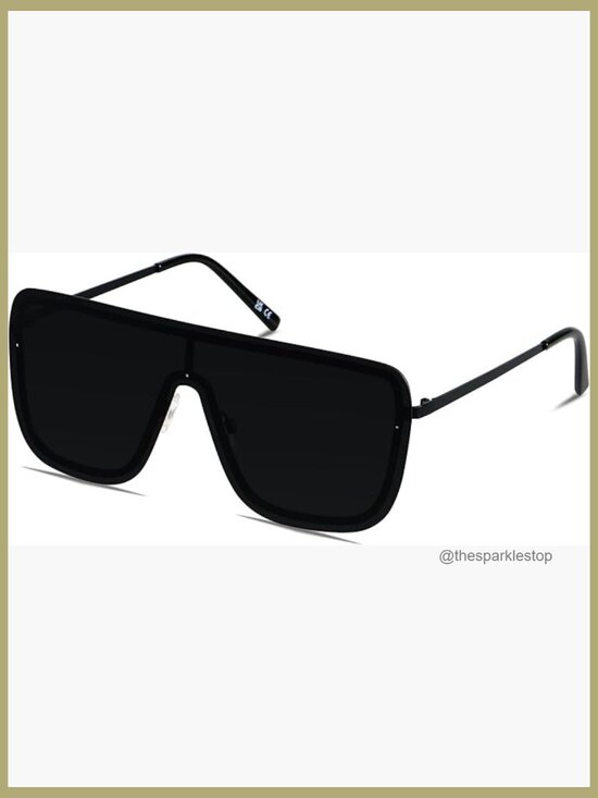 Rimless Oversized Square Sunglasses Shield Frameless UV Protection main image 5